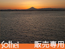夕焼けの富士山と東京湾