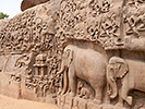 岩壁彫刻のゾウ